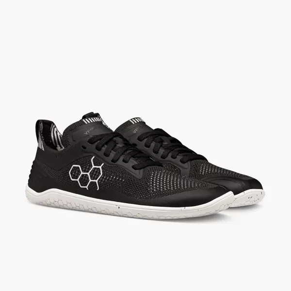 Vivobarefoot Geo Racer Knit Womens Vegan UltraLight Trainers with Barefoot SoleObsidian