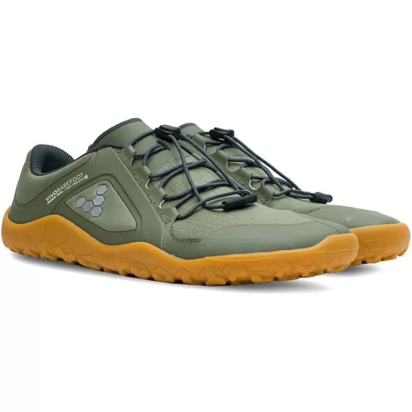 Vivobarefoot Primus Trail II FG Mens All Weather OffRoad Shoe with Barefoot Firm Ground SoleBotanical Green