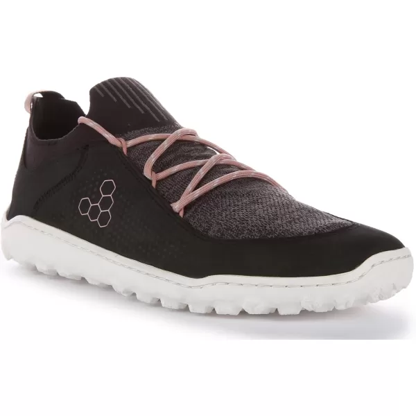 Vivobarefoot Tracker Decon Low FG2 Womens Hiking Boot With Barefoot Firm Ground Sole and Thermal ProtectionObsidian Misty Rose