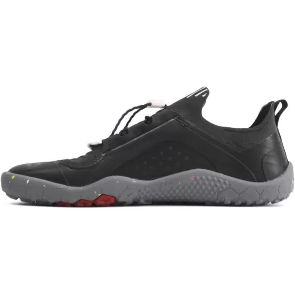 Vivobarefoot Primus Trail Knit FG Womens Breathable OffRoad Shoe with Barefoot Firm Ground SoleObsidian Misty Rose Grey