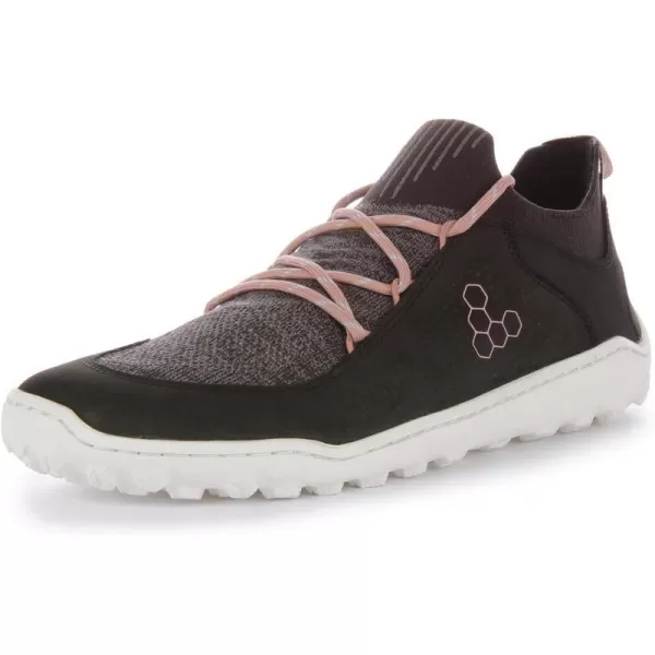 Vivobarefoot Tracker Decon Low FG2 Womens Hiking Boot With Barefoot Firm Ground Sole and Thermal ProtectionObsidian Misty Rose