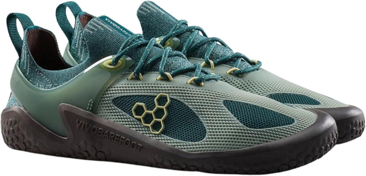 imageVivobarefoot Motus Strength Mens Training Shoe Breathable Mesh Flat Heel LaceUpGlacial Green