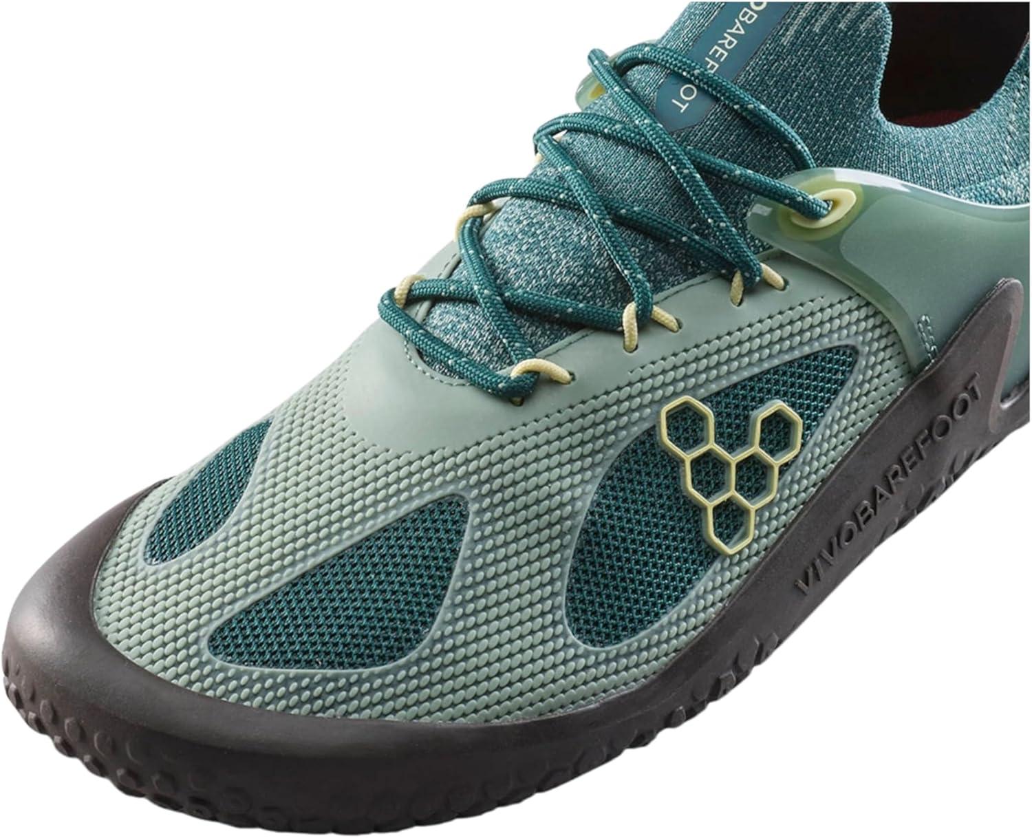 imageVivobarefoot Motus Strength Mens Training Shoe Breathable Mesh Flat Heel LaceUpGlacial Green