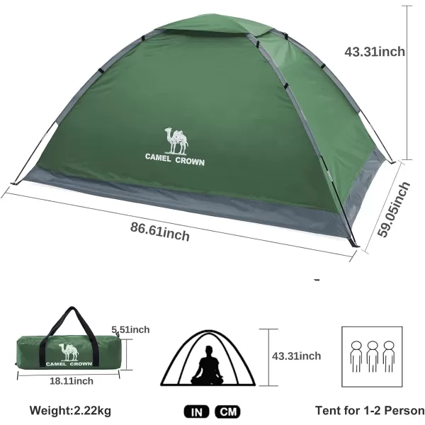 CAMEL CROWN 2345 Person Camping Dome Tent WaterproofSpacious Lightweight Portable Backpacking Tent for Outdoor CampingHikingGreen1