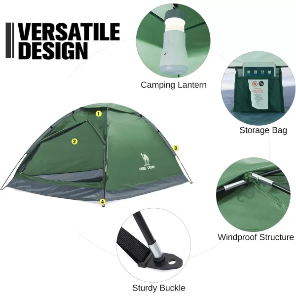 CAMEL CROWN 2345 Person Camping Dome Tent WaterproofSpacious Lightweight Portable Backpacking Tent for Outdoor CampingHikingGreen1