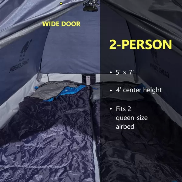 CAMEL CROWN 2345 Person Camping Dome Tent WaterproofSpacious Lightweight Portable Backpacking Tent for Outdoor CampingHikingNavy1