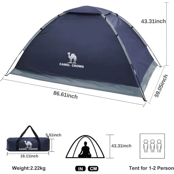 CAMEL CROWN 2345 Person Camping Dome Tent WaterproofSpacious Lightweight Portable Backpacking Tent for Outdoor CampingHikingNavy1