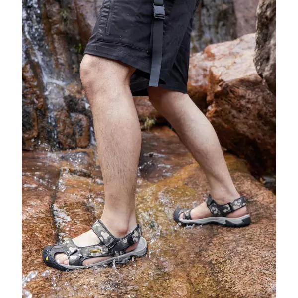 CAMEL CROWN Mens Waterproof Hiking Sandals Closed Toe Water Shoes Athletic Sport Sandals for Summer Outdoor Beach Wading BoatGray Camo