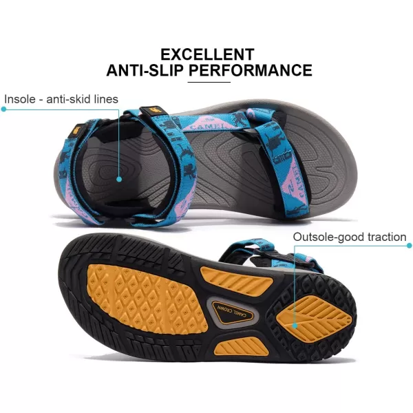 CAMEL CROWN Waterproof Hiking Sandals Women Arch Support Sport Sandals Comfortable Walking Water Sandals for Beach Travel AthleticBlue