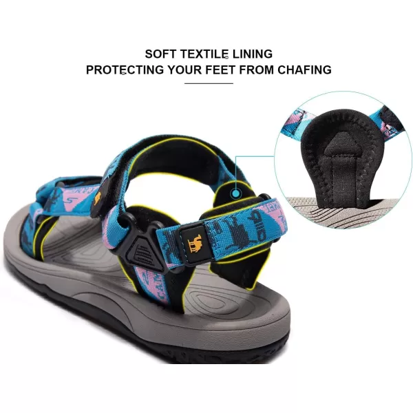 CAMEL CROWN Waterproof Hiking Sandals Women Arch Support Sport Sandals Comfortable Walking Water Sandals for Beach Travel AthleticBlue