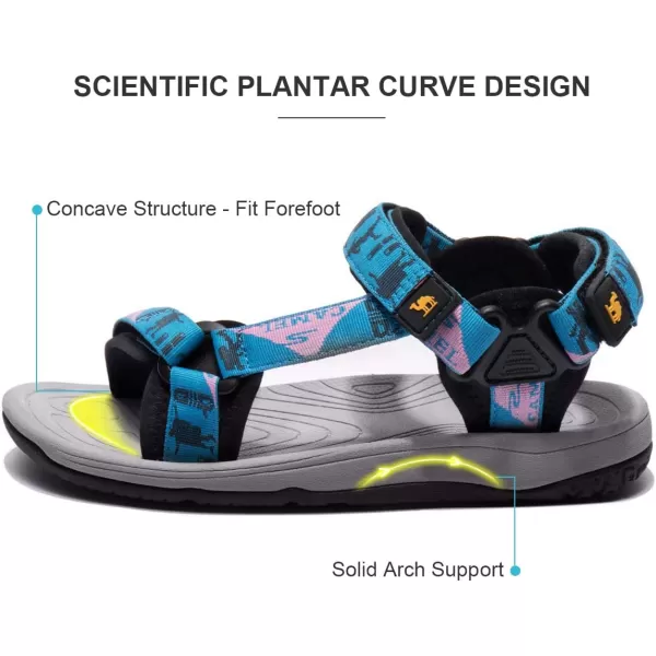 CAMEL CROWN Waterproof Hiking Sandals Women Arch Support Sport Sandals Comfortable Walking Water Sandals for Beach Travel AthleticBlue