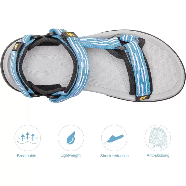 CAMEL CROWN Waterproof Hiking Sandals Women Arch Support Sport Sandals Comfortable Walking Water Sandals for Beach Travel AthleticBlue White Purple