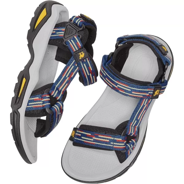 CAMEL CROWN Waterproof Hiking Sandals Women Arch Support Sport Sandals Comfortable Walking Water Sandals for Beach Travel AthleticDeep Blue Red Yellow