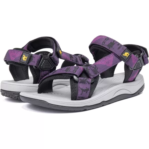 CAMEL CROWN Waterproof Hiking Sandals Women Arch Support Sport Sandals Comfortable Walking Water Sandals for Beach Travel AthleticDeep Purple