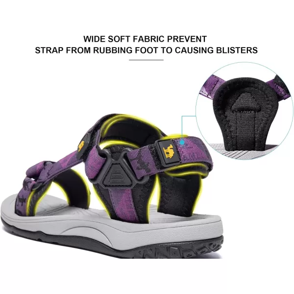 CAMEL CROWN Waterproof Hiking Sandals Women Arch Support Sport Sandals Comfortable Walking Water Sandals for Beach Travel AthleticDeep Purple