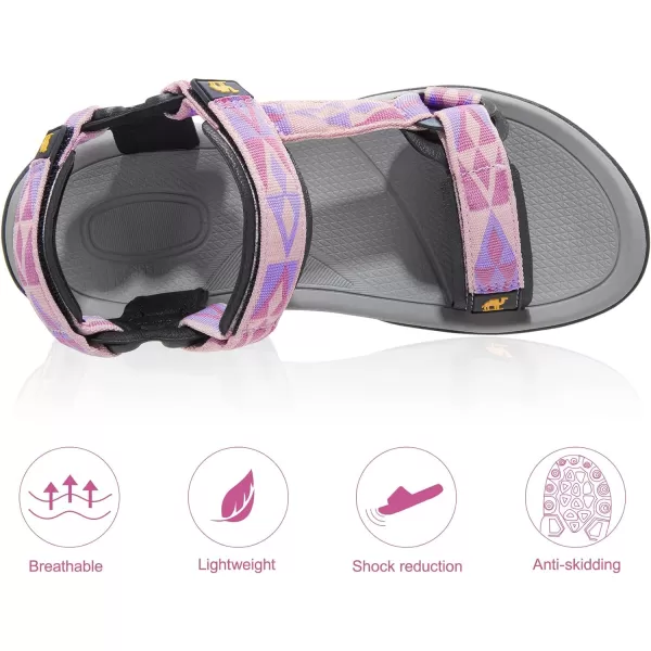 CAMEL CROWN Waterproof Hiking Sandals Women Arch Support Sport Sandals Comfortable Walking Water Sandals for Beach Travel AthleticOrangePurple