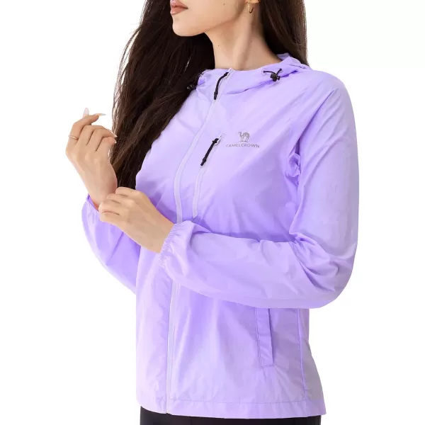 CAMEL CROWN Womens UPF 50 Sun Protection Hoodie Jacket Lightweight Long Sleeve Sun Shirt Women for Hiking with Pocket ZipupPurple