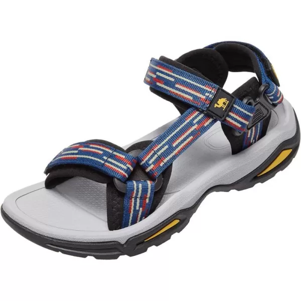 CAMEL CROWN Waterproof Hiking Sandals Women Arch Support Sport Sandals Comfortable Walking Water Sandals for Beach Travel AthleticDeep Blue Red Yellow