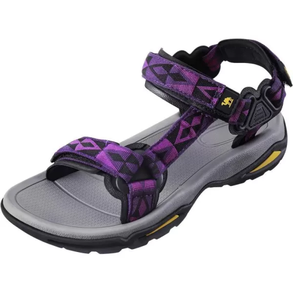 CAMEL CROWN Waterproof Hiking Sandals Women Arch Support Sport Sandals Comfortable Walking Water Sandals for Beach Travel AthleticPurple