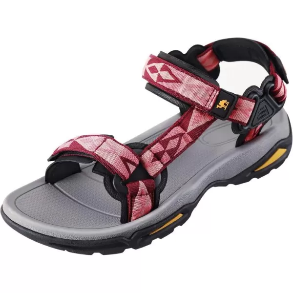 CAMEL CROWN Waterproof Hiking Sandals Women Arch Support Sport Sandals Comfortable Walking Water Sandals for Beach Travel AthleticRed