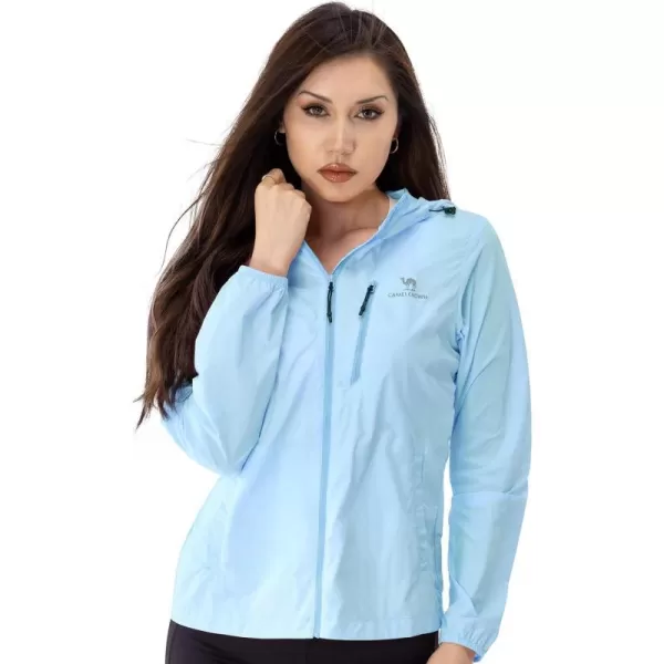 CAMEL CROWN Womens UPF 50 Sun Protection Hoodie Jacket Lightweight Long Sleeve Sun Shirt Women for Hiking with Pocket ZipupBlue