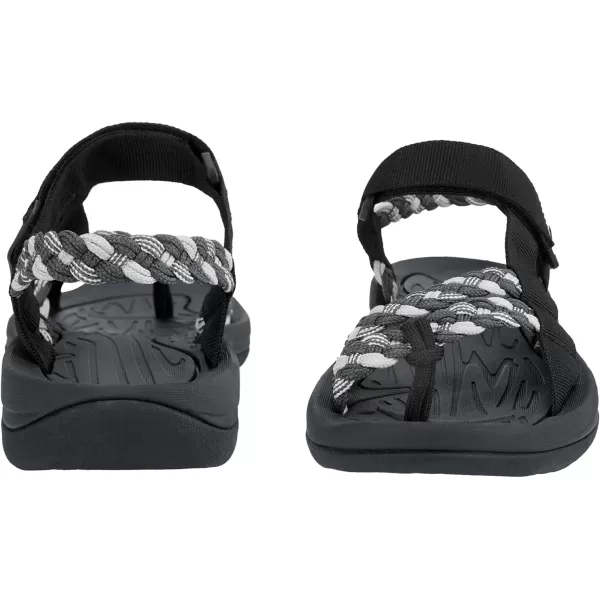CAMEL CROWN Hiking Sandals for Women Comfortable Athletic Sport Sandal with Arch Support for Casual Walking Outdoors Water Beach VacationBlackWhite