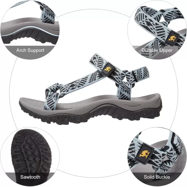 CAMEL CROWN Hiking Sport Sandals for Women Antiskidding Water Sandals Comfortable Athletic Sandals for Outdoor Wading BeachBlueBlack