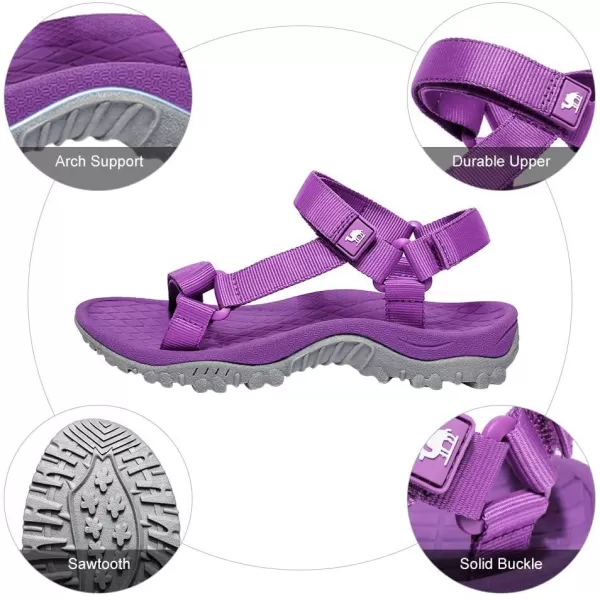 CAMEL CROWN Hiking Sport Sandals for Women Antiskidding Water Sandals Comfortable Athletic Sandals for Outdoor Wading BeachPurple