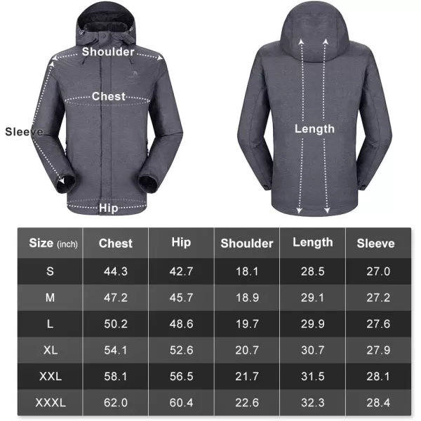 CAMEL CROWN Mens Lightweight Rain Jacket Waterproof Raincoat Windbreaker Hooded Active Outdoor Shell Jacket for Hiking WorkGrey1