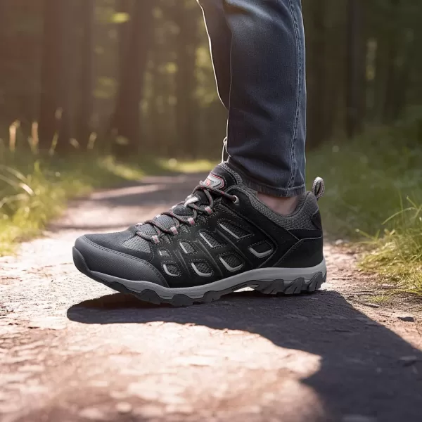 CAMEL CROWN Mens Low Top Lightweight Hiking Shoes for Outdoor Trailing Camping TrekkingBlack