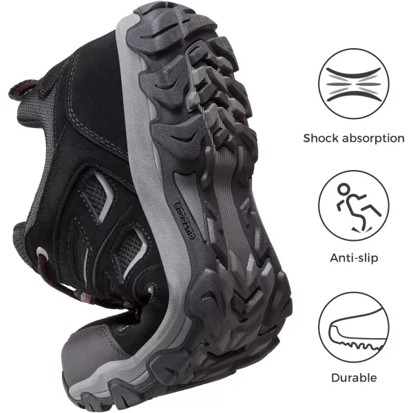 CAMEL CROWN Mens Low Top Lightweight Hiking Shoes for Outdoor Trailing Camping TrekkingBlack