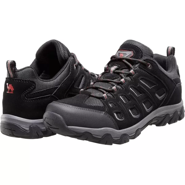 CAMEL CROWN Mens Low Top Lightweight Hiking Shoes for Outdoor Trailing Camping TrekkingBlack