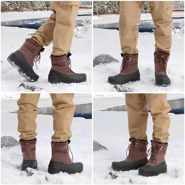 CAMEL CROWN Mens Snow Boots Insulated Waterproof Winter Boots Durable NonSlip Fur Warm Outdoor Climbing ShoesBrown