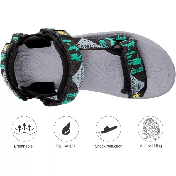 CAMEL CROWN Mens Waterproof Hiking Sandals with Arch Support Open Toe Summer Outdoor Beach Water Comfortable Sport SandalsBlack Grey Green Blue