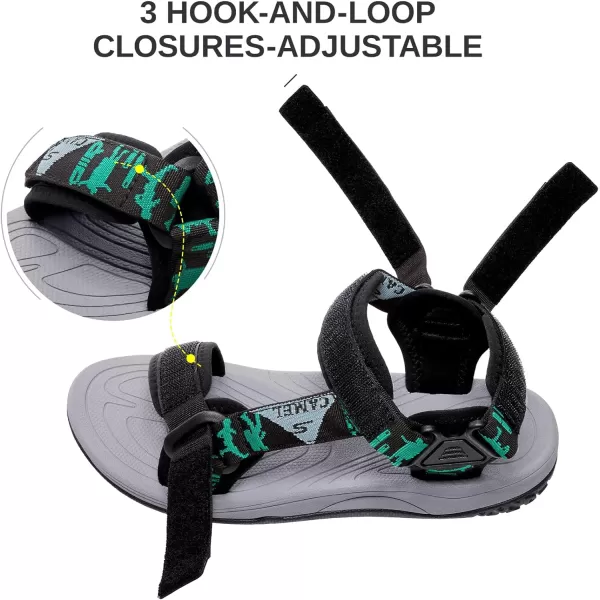 CAMEL CROWN Mens Waterproof Hiking Sandals with Arch Support Open Toe Summer Outdoor Beach Water Comfortable Sport SandalsBlack Grey Green Blue