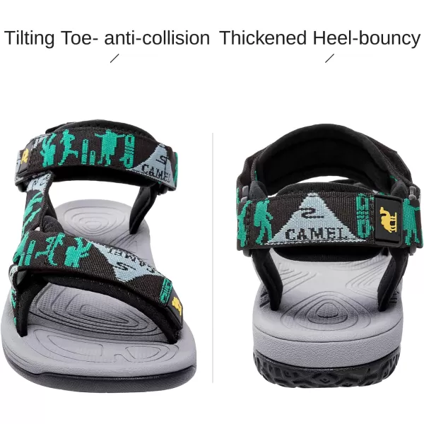 CAMEL CROWN Mens Waterproof Hiking Sandals with Arch Support Open Toe Summer Outdoor Beach Water Comfortable Sport SandalsBlack Grey Green Blue