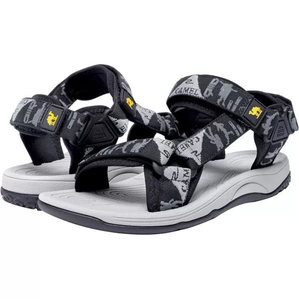 CAMEL CROWN Mens Waterproof Hiking Sandals with Arch Support Open Toe Summer Outdoor Beach Water Comfortable Sport SandalsBlack1