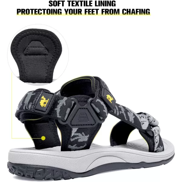 CAMEL CROWN Mens Waterproof Hiking Sandals with Arch Support Open Toe Summer Outdoor Beach Water Comfortable Sport SandalsBlack1