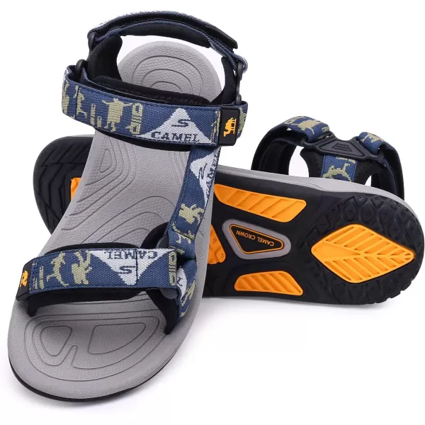 CAMEL CROWN Mens Waterproof Hiking Sandals with Arch Support Open Toe Summer Outdoor Beach Water Comfortable Sport SandalsBlue
