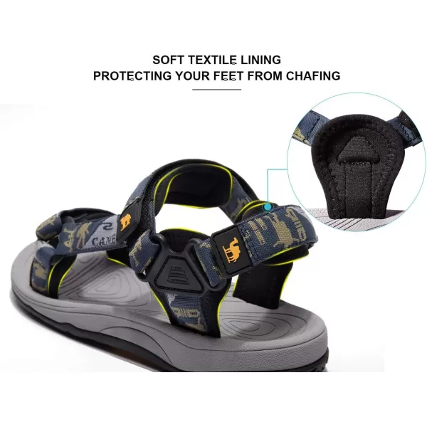 CAMEL CROWN Mens Waterproof Hiking Sandals with Arch Support Open Toe Summer Outdoor Beach Water Comfortable Sport SandalsBlue