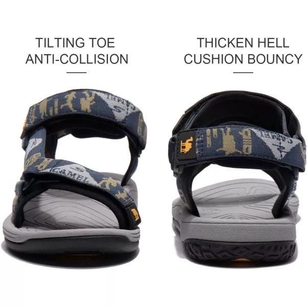 CAMEL CROWN Mens Waterproof Hiking Sandals with Arch Support Open Toe Summer Outdoor Beach Water Comfortable Sport SandalsBlue