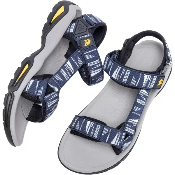 CAMEL CROWN Mens Waterproof Hiking Sandals with Arch Support Open Toe Summer Outdoor Beach Water Comfortable Sport SandalsBlue White