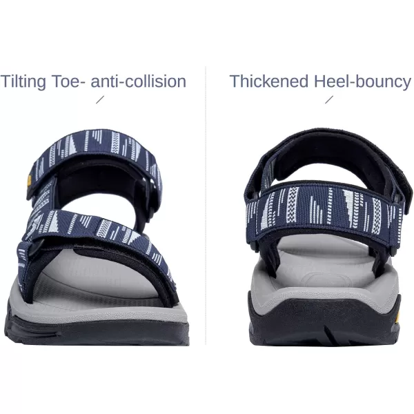 CAMEL CROWN Mens Waterproof Hiking Sandals with Arch Support Open Toe Summer Outdoor Beach Water Comfortable Sport SandalsBlue White
