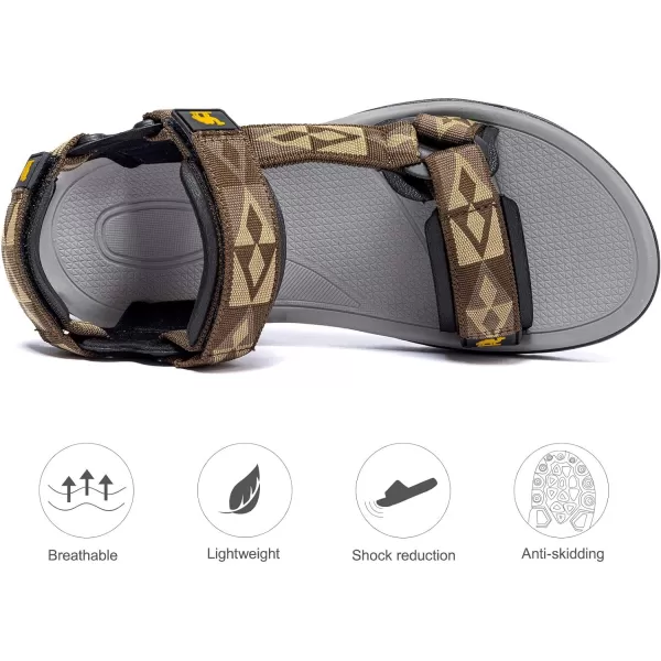CAMEL CROWN Mens Waterproof Hiking Sandals with Arch Support Open Toe Summer Outdoor Beach Water Comfortable Sport SandalsCoffee