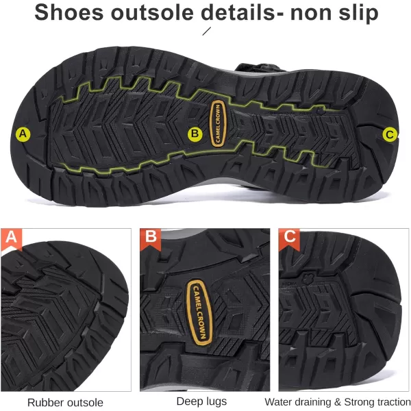 CAMEL CROWN Mens Waterproof Hiking Sandals with Arch Support Open Toe Summer Outdoor Beach Water Comfortable Sport SandalsCoffee
