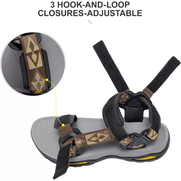 CAMEL CROWN Mens Waterproof Hiking Sandals with Arch Support Open Toe Summer Outdoor Beach Water Comfortable Sport SandalsCoffee