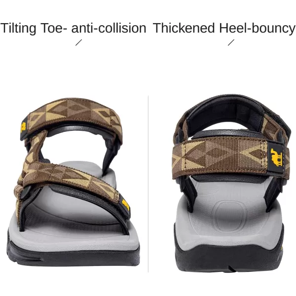 CAMEL CROWN Mens Waterproof Hiking Sandals with Arch Support Open Toe Summer Outdoor Beach Water Comfortable Sport SandalsCoffee