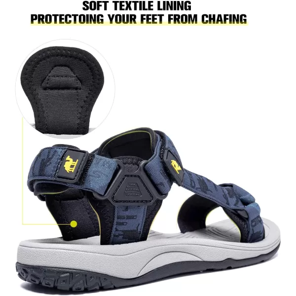 CAMEL CROWN Mens Waterproof Hiking Sandals with Arch Support Open Toe Summer Outdoor Beach Water Comfortable Sport SandalsDeep Blue