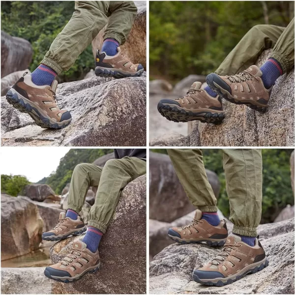 CAMEL CROWN Mens Waterproof Hiking Shoes for Outdoor Trailing Camping Trekking Low Top Lightweight Breathable Trail Shoes for MenBrown