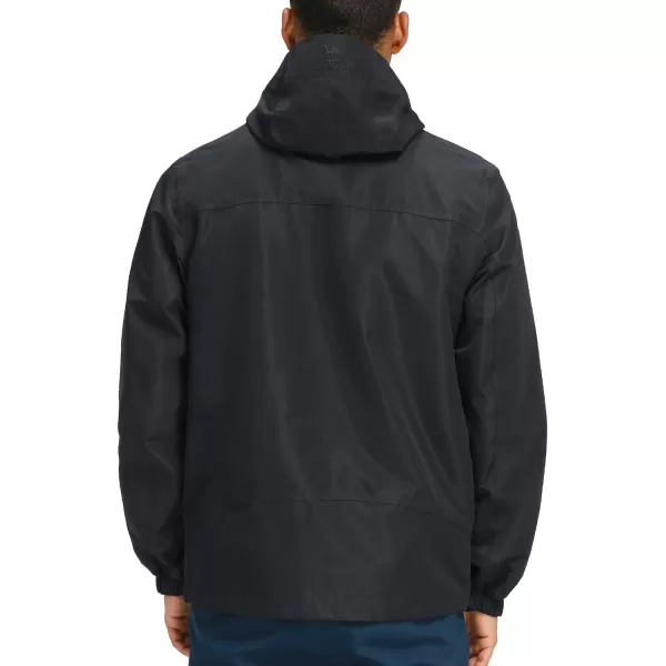 CAMEL CROWN Mens Waterproof Shell Jacket Windbreaker Hooded Rain Coat for Outdoor Hiking Climbing TravelingBlack